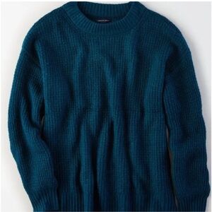 American Eagle Cloudspun Teal Crewneck Sweater S